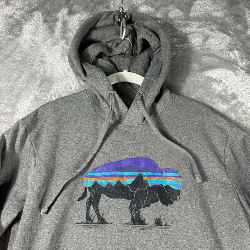 Patagonia Sweatshirt Mens S Gray Bison Uprisal Hoody Outdoor‎ Hiking Trail Gorp